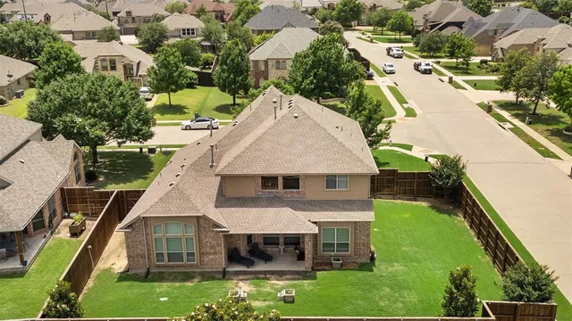 an aerial view of a house