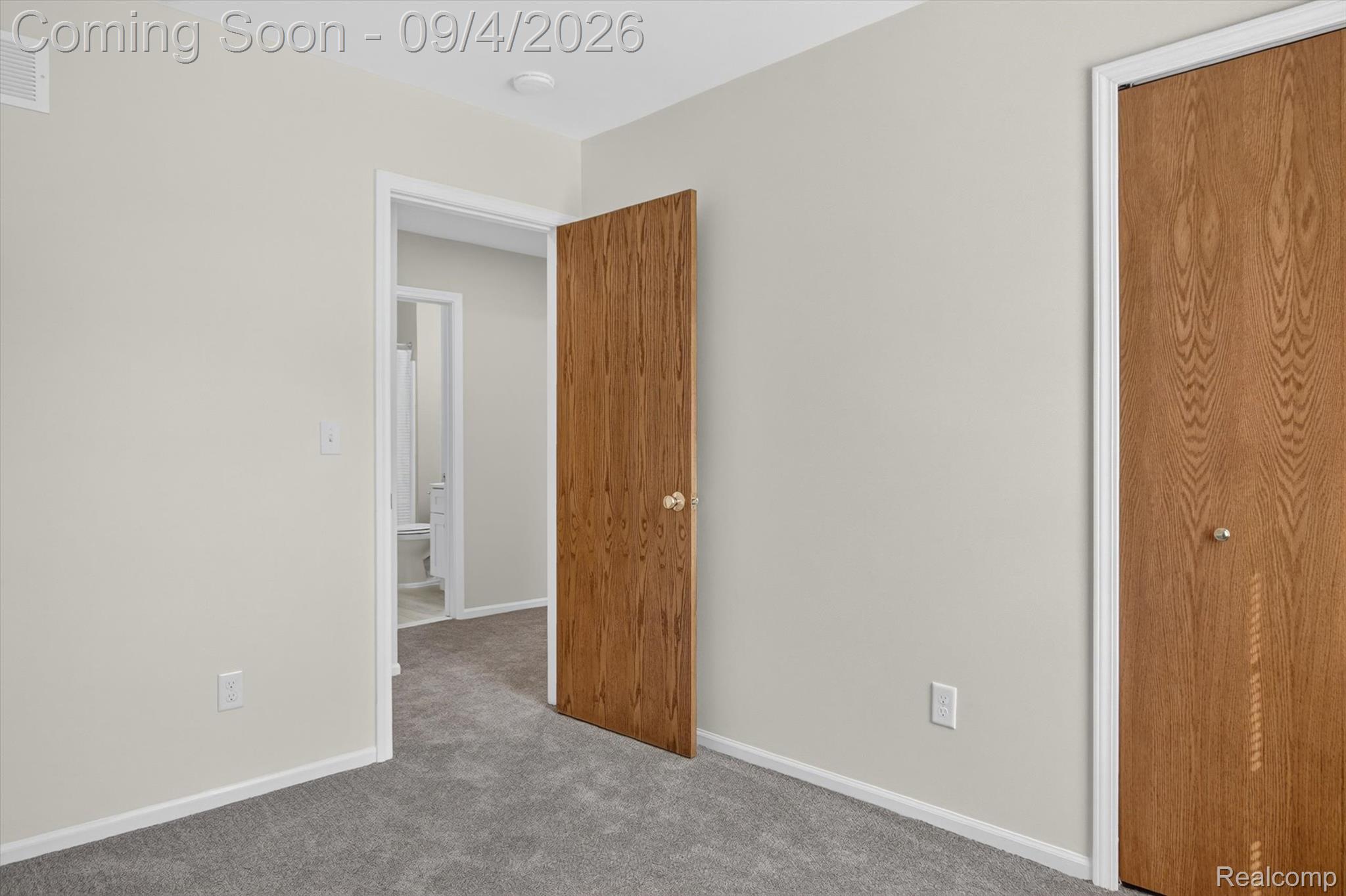 43182 Applewood Road Canton, MI 48188 - Photo 24 of 36 Light gray wall paint, gray carpet flooring, wood-finish doors, and white trim