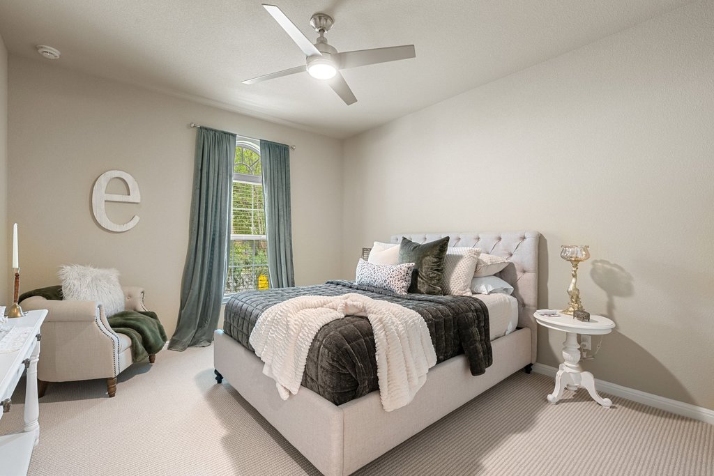 13808 Field Stream Lane Manor, TX 78653 - Photo 26 of 39 Bedroom with light carpet and ceiling fan