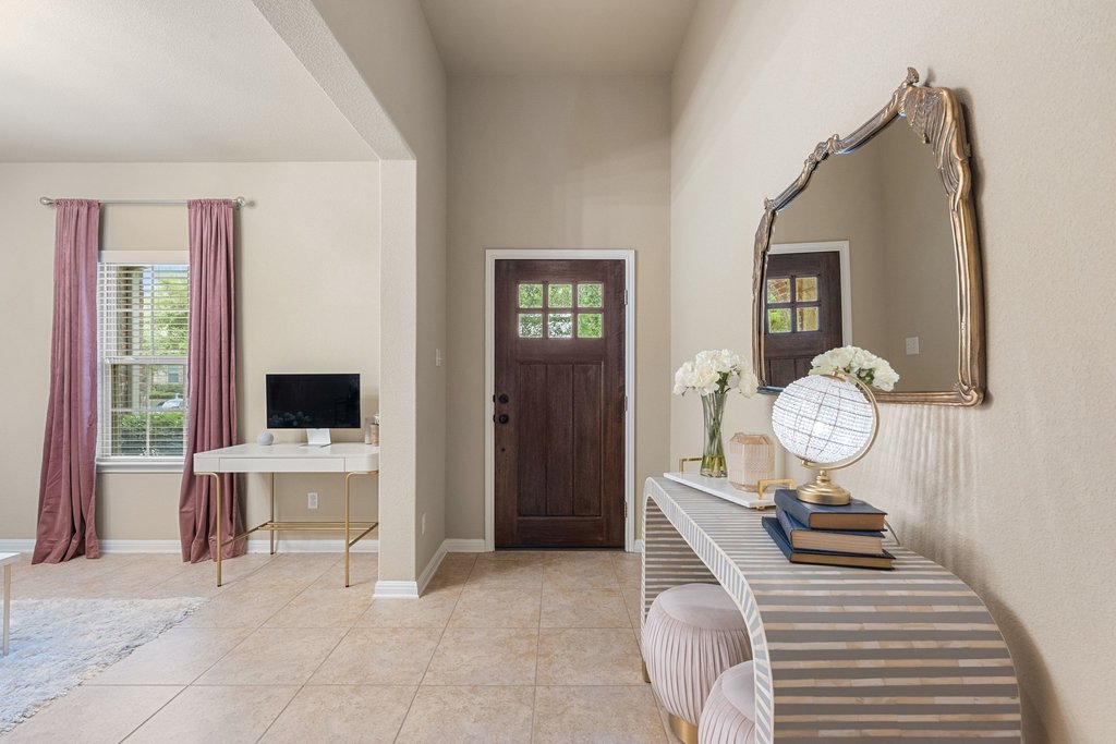 13808 Field Stream Lane Manor, TX 78653 - Photo 7 of 39 Foyer entrance with light tile patterned floors and baseboards
