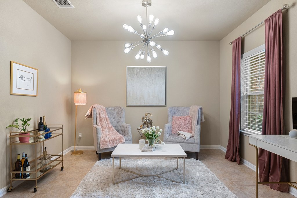 13808 Field Stream Lane Manor, TX 78653 - Photo 8 of 39 Sitting room with suspended lighting and light tile patterned floors