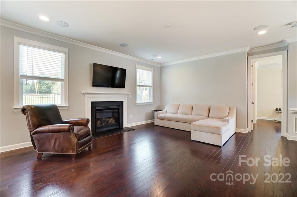 421 Sandbar Point Lake Wylie, SC 29710 - Photo 5 of 48 a living room with furniture a flat screen tv and a fireplace