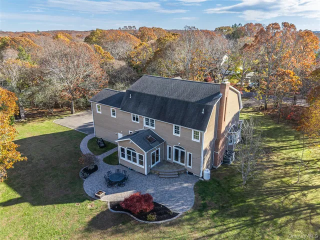 an aerial view of a house