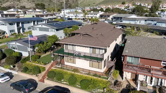 an aerial view of multiple houses