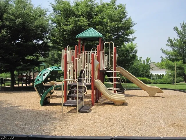 a view of a park with slide