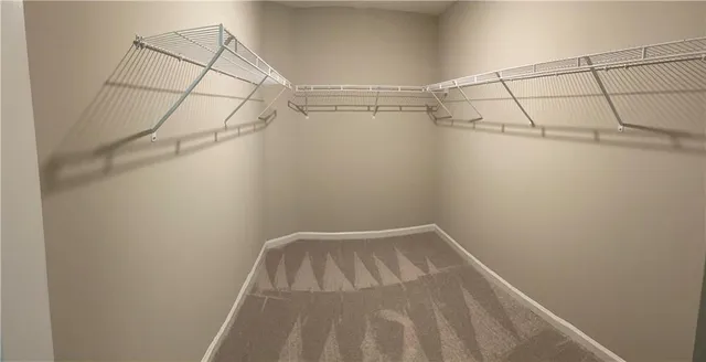 a view of a room with racks on the wall