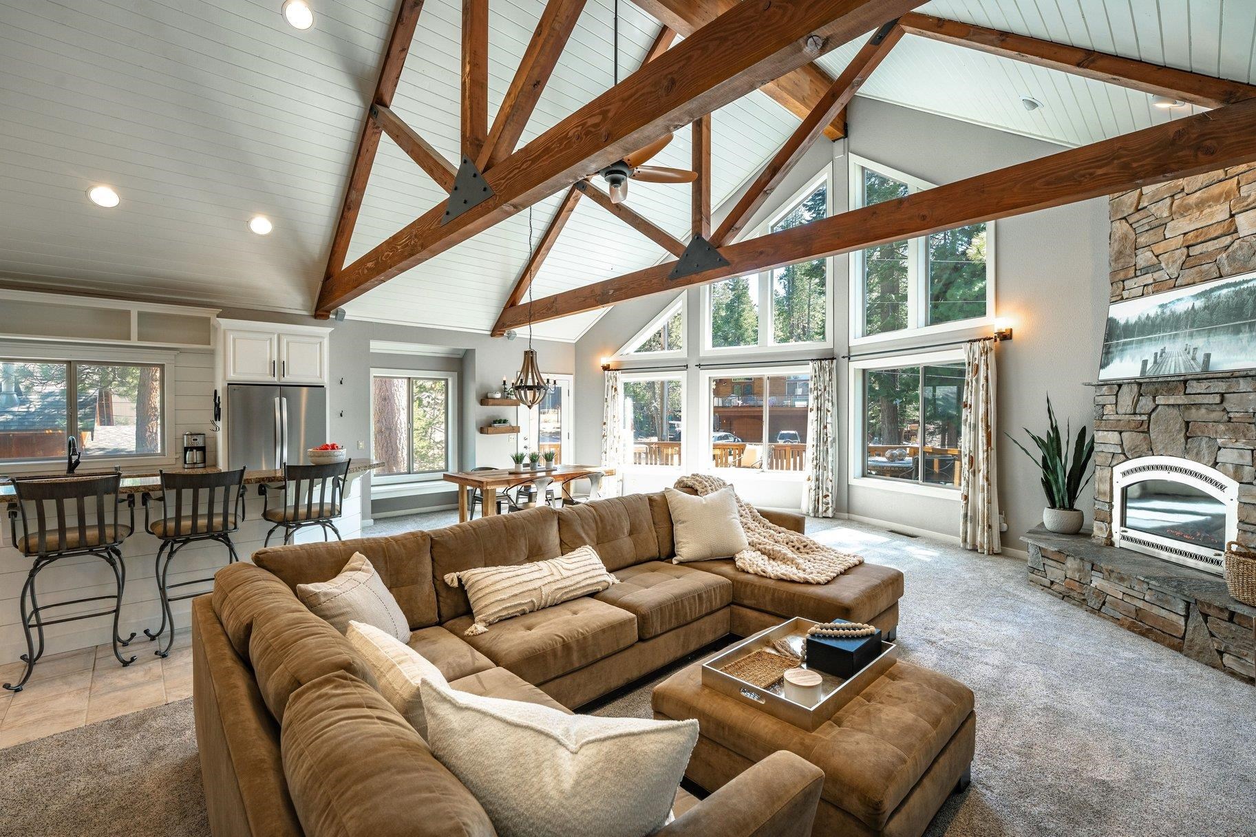 12465 Pine Forest Road Truckee, CA 96161 - Photo 4 of 28 Vaulted Ceilings & Timber Trusses