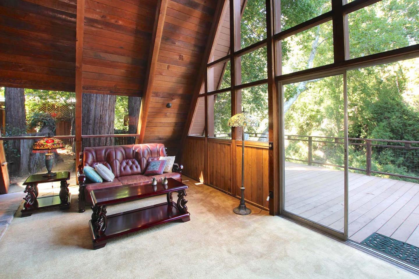 220 Shadowbrook Road Ben Lomond, CA 95005 - Photo 9 of 24 a outdoor living space with furniture and a fireplace