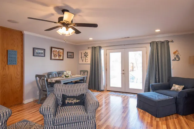 a workspace with furniture and window