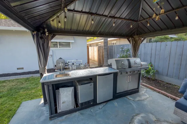 a room with furniture and a tub