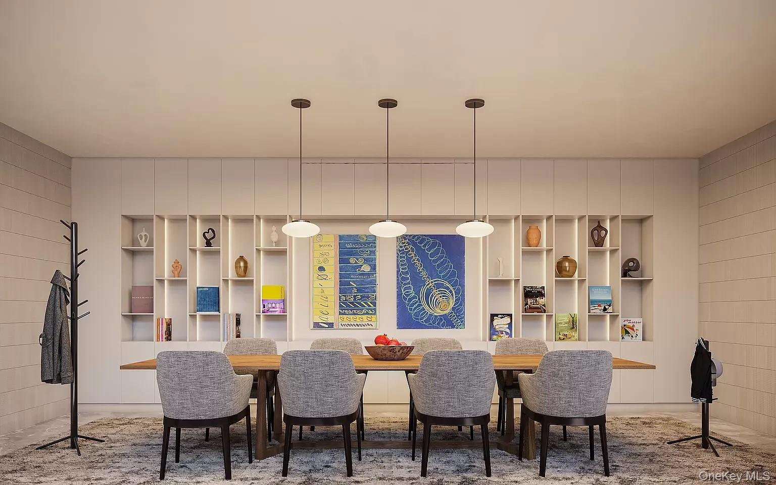 131-02 40th Road, Unit 9O Queens, NY 11354 - Photo 12 of 24 a view of a dining room with furniture and chandelier