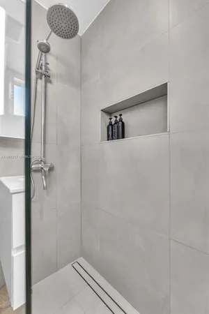 a bathroom with a shower