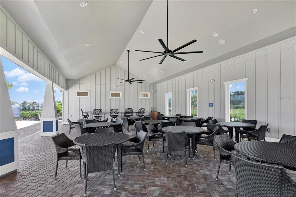 16034 Tuscany Hillside Road Odessa, FL 33556 - Photo 44 of 48 a room with lots of tables a large window and chairs