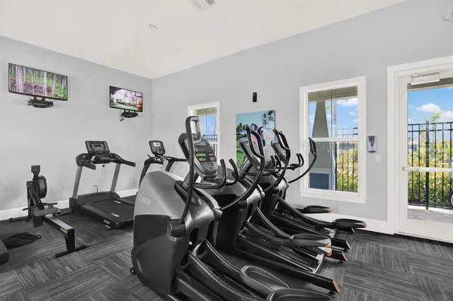 a view of a big yard with a fountain