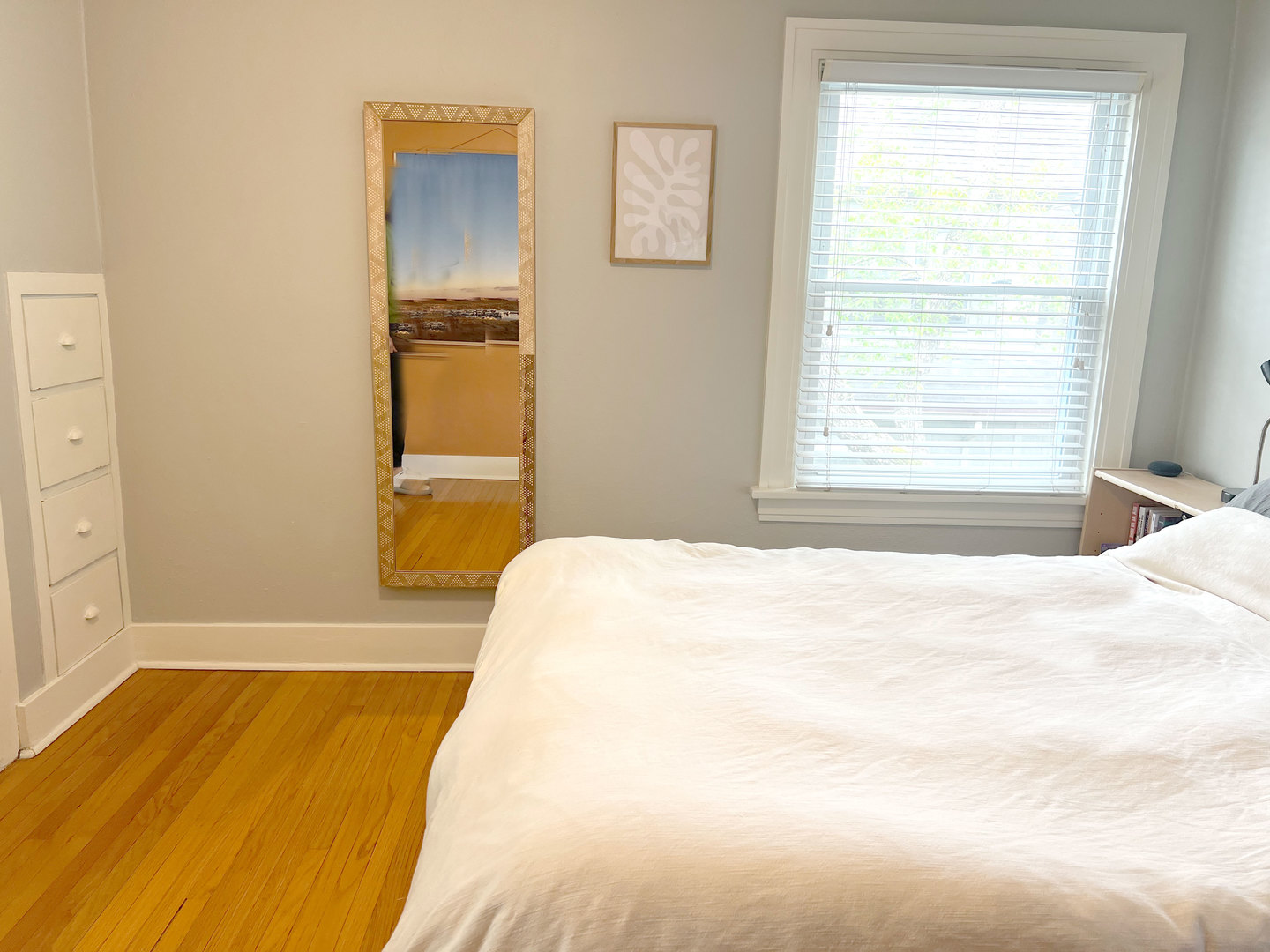 1108 West Daniel Street Champaign, IL 61821 - Photo 26 of 55 a bedroom with a bed and wooden floor