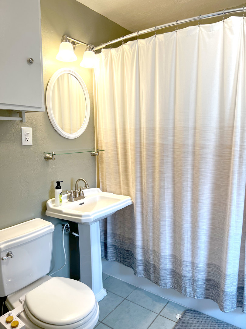 1108 West Daniel Street Champaign, IL 61821 - Photo 33 of 55 a bathroom with a sink a toilet and a mirror