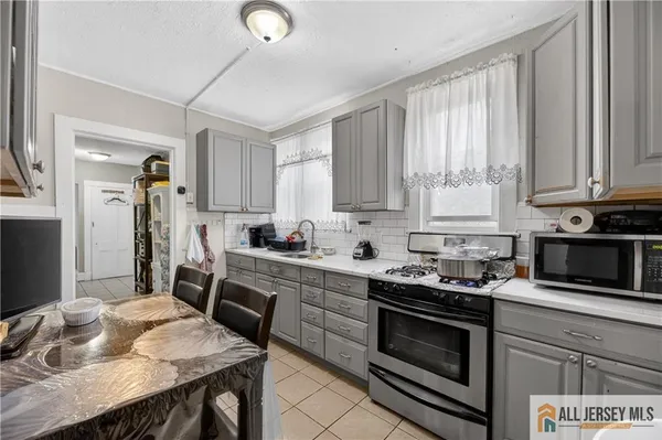 a view of a room with shelves