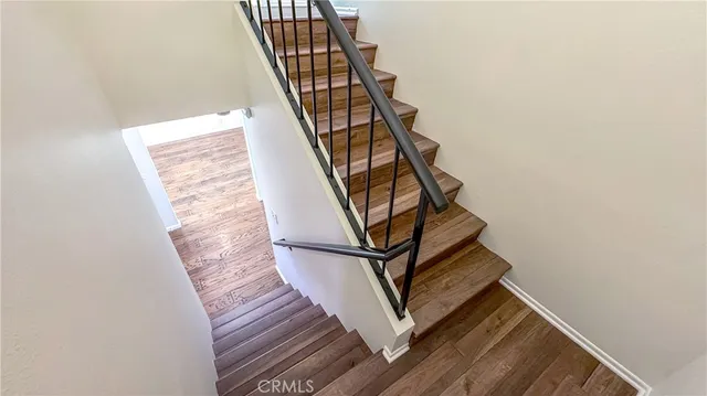 a view of entryway with wooden floor