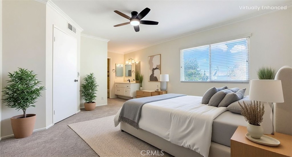 530 Spruce Way La Habra, CA 90631 - Photo 12 of 29 a bedroom with a bed and a potted plant