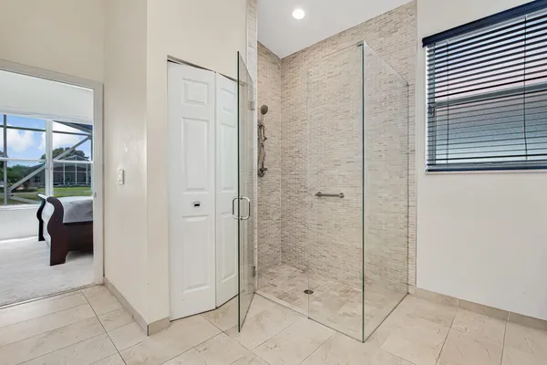 a bathroom with a shower