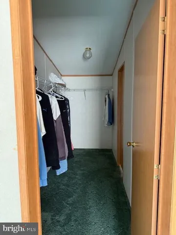 a view of walk in closet with clothes
