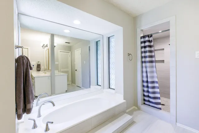 a bathroom with a shower