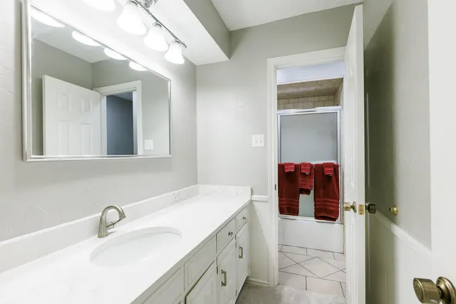 a bathroom with a shower