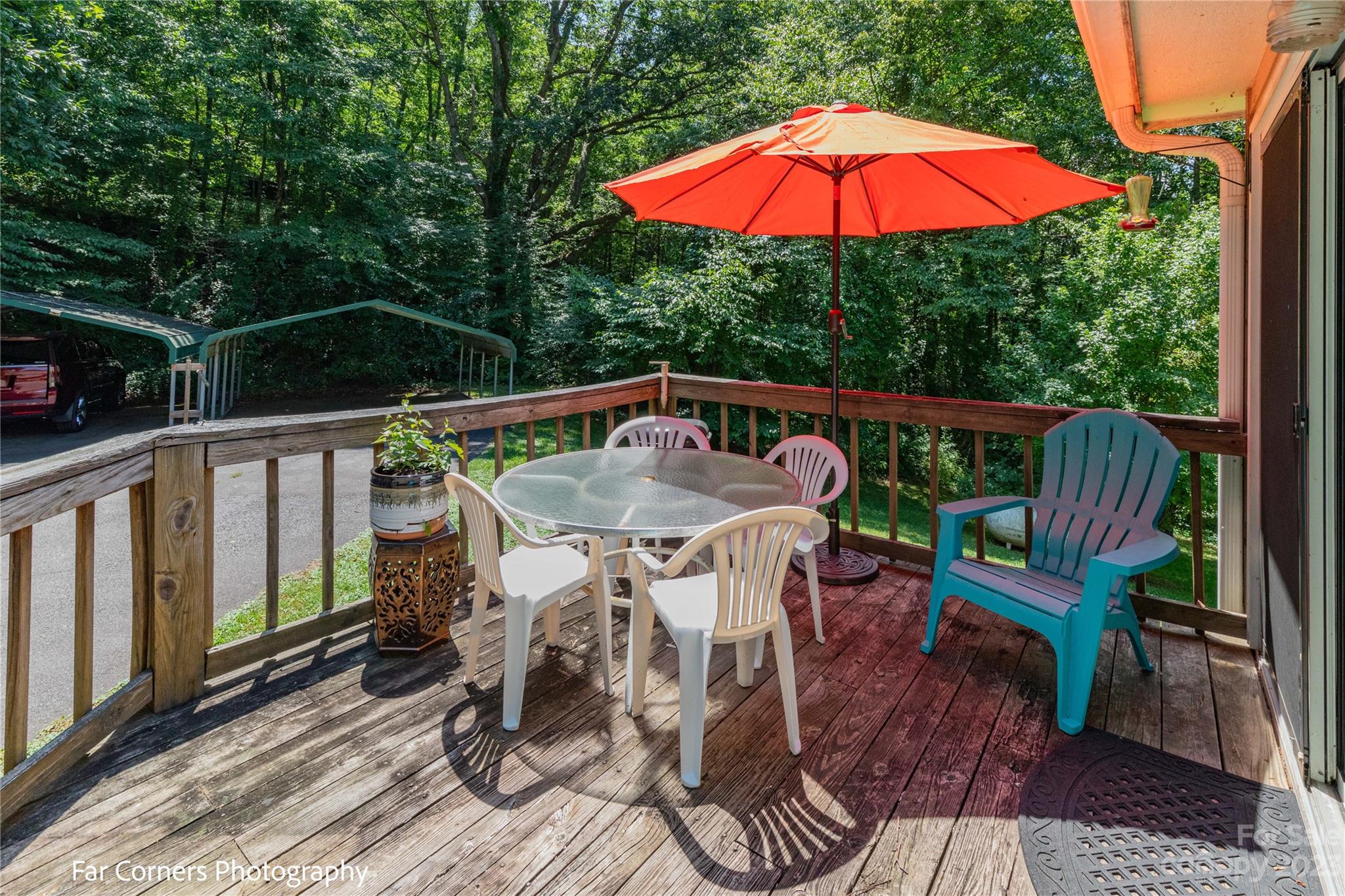 1454 Sorrells Cove Road Clyde, NC 28721 - Photo 9 of 26 a view of deck with furniture and barbeque oven