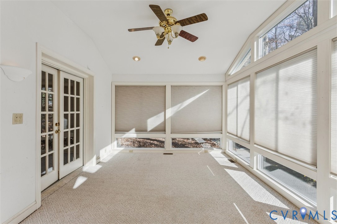 82 Governor Berkeley Road Williamsburg, VA 23185 - Photo 22 of 50 Unfurnished sunroom with lofted ceiling, french do