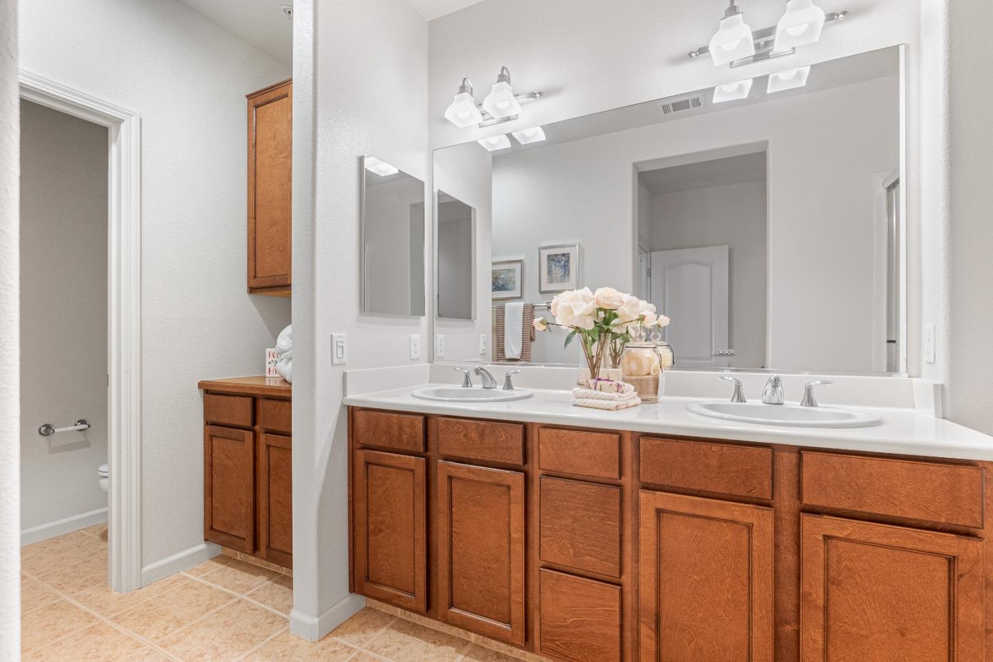 2197 Beech Circle San Jose, CA 95131 - Photo 20 of 32 a bathroom with a double vanity sink and a mirror