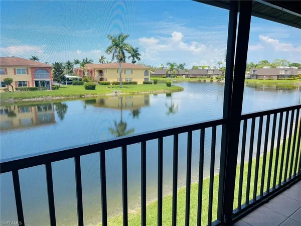 a view of lake from a balcony