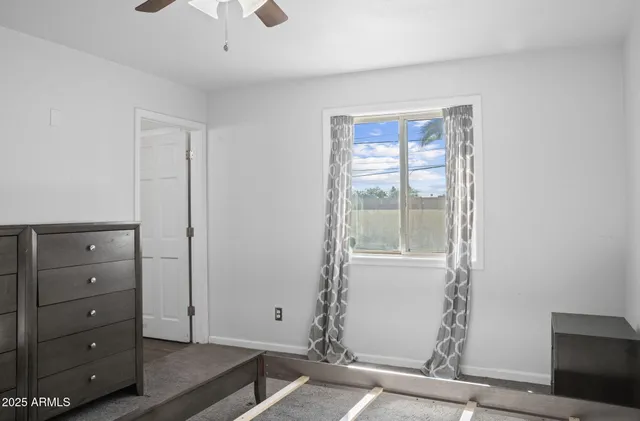 an empty room with windows