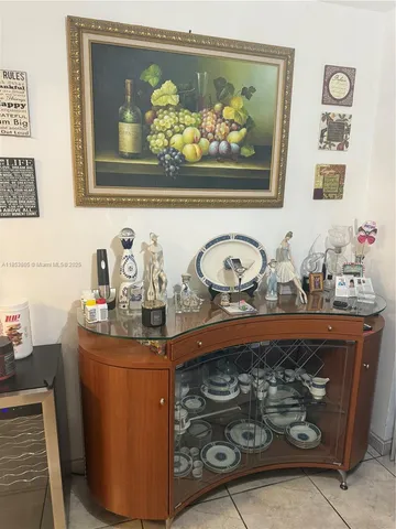 a swimming pool with some trees in the background