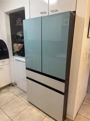 a bathroom with a mirror