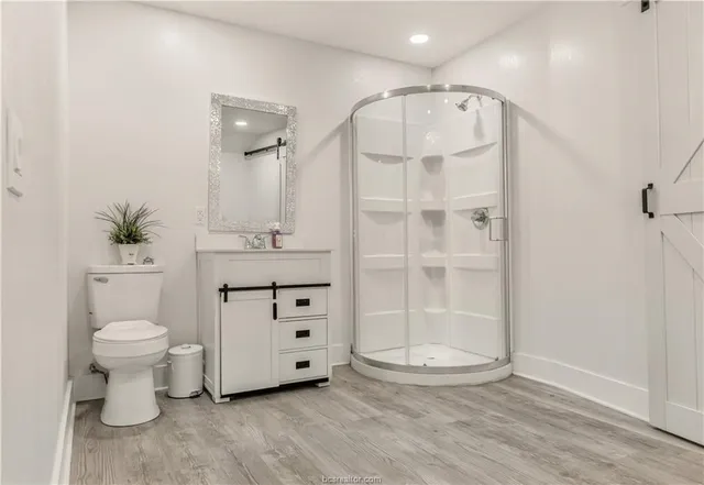 a bathroom with a toilet a sink and a mirror