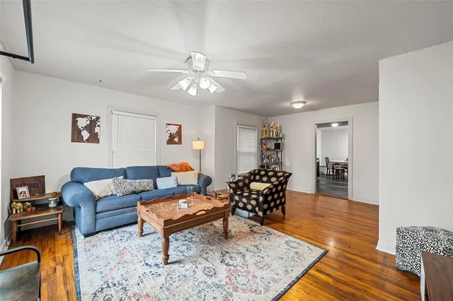 a living room with furniture