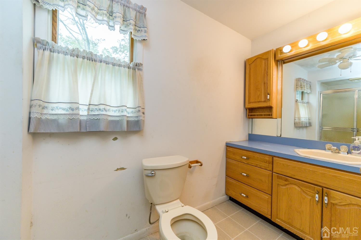 286 Barbertown Point Breeze Road Frenchtown, NJ 08825 - Photo 26 of 36 a bathroom with a granite countertop toilet sink and mirror