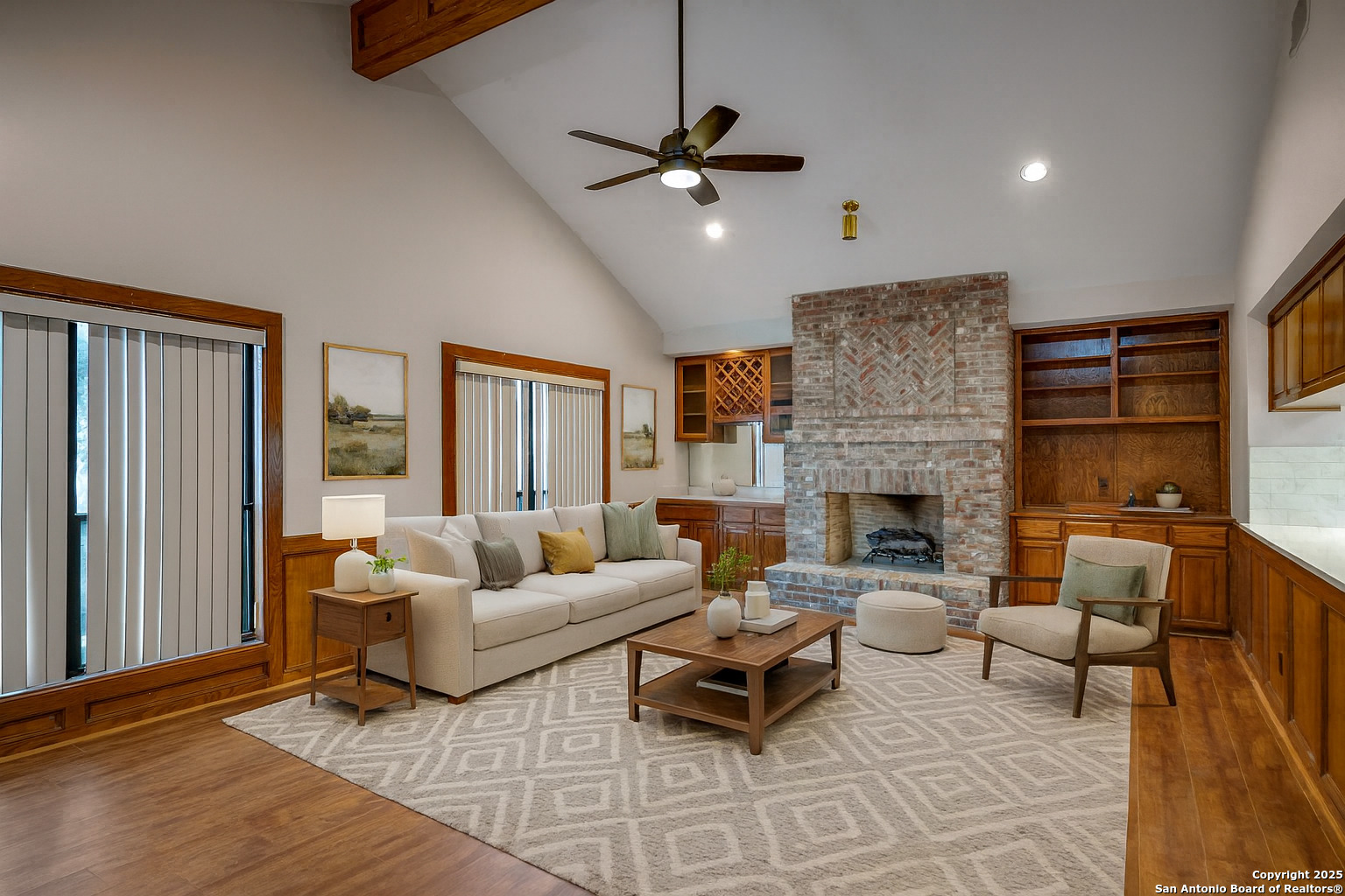 1603 Hawks Ridge Street San Antonio, TX 78248 - Photo 14 of 39 a living room with furniture and a fireplace