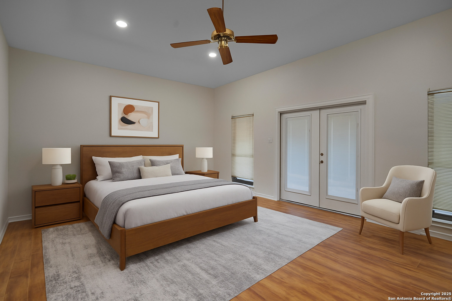 1603 Hawks Ridge Street San Antonio, TX 78248 - Photo 20 of 39 a bedroom with a bed and chair