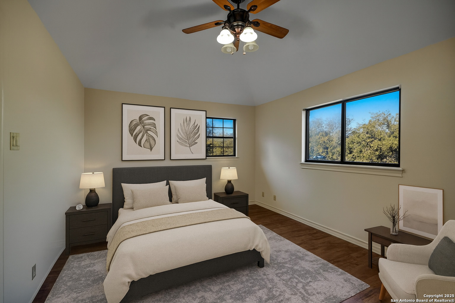 1603 Hawks Ridge Street San Antonio, TX 78248 - Photo 31 of 39 a bedroom with a large bed and a chandelier