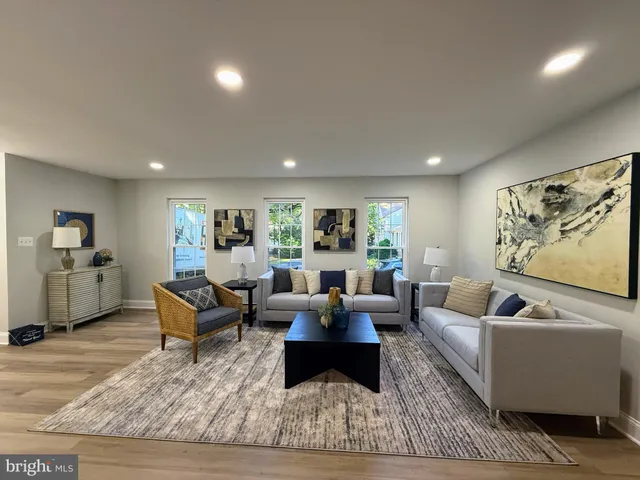 a living room with furniture and a couch