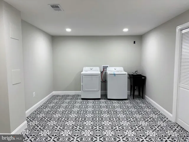 a utility room with a window