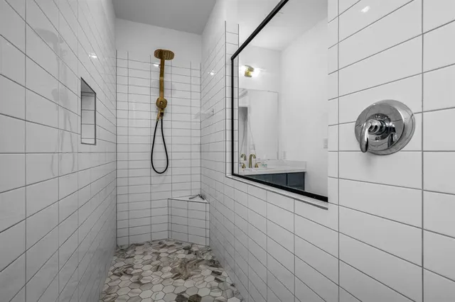 a bathroom with a shower