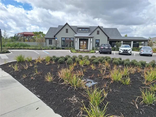 a view of a terrace with furniture