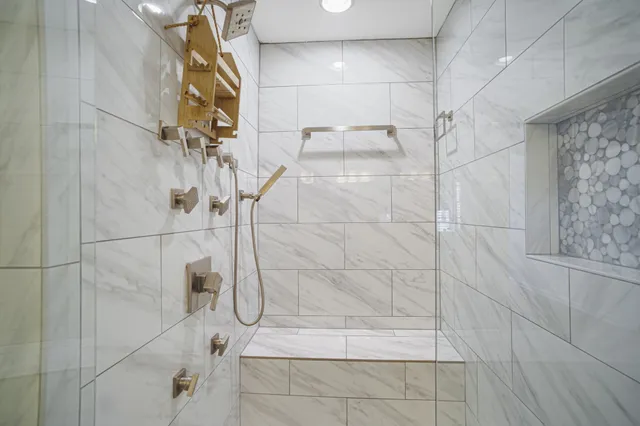 a bathroom with a shower