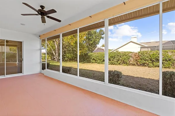 a view of an outdoor space and mountain view