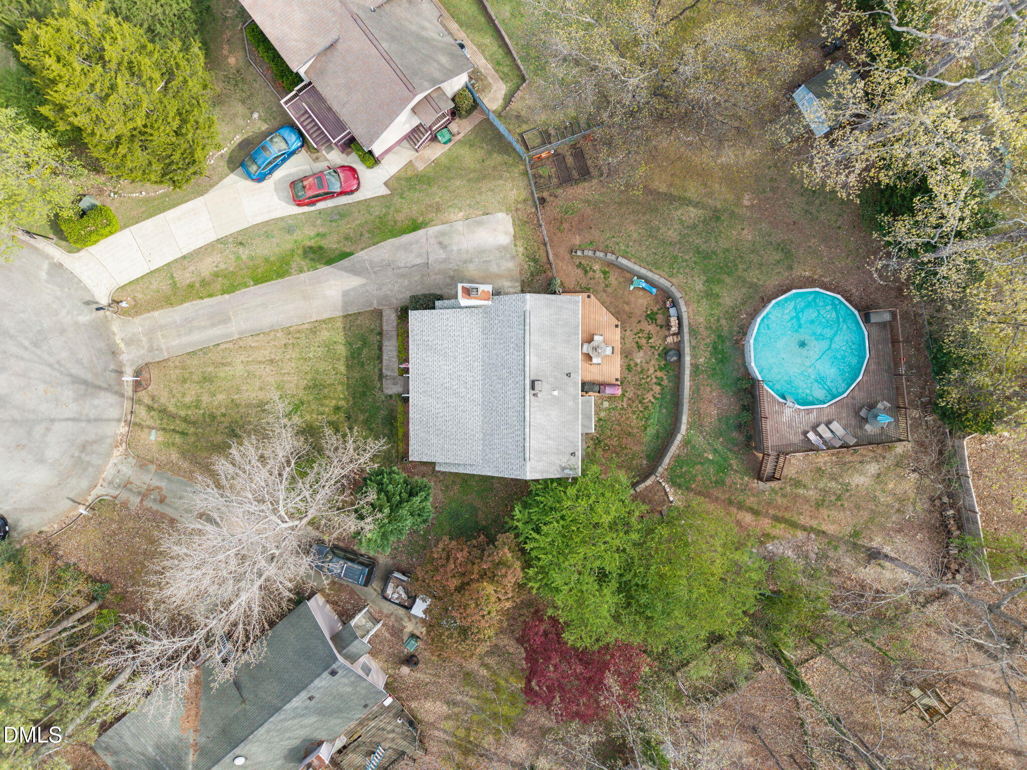 212 Esquire Lane Cary, NC 27513 - Photo 25 of 31 a aerial view of a backyard