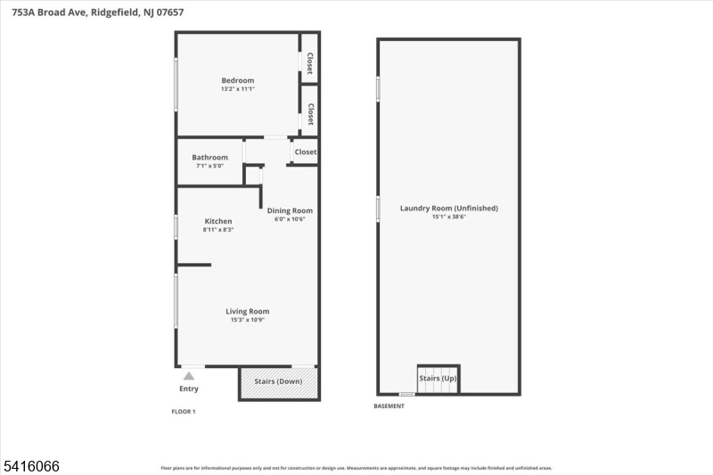 753 Broad Avenue, Unit A Ridgefield, NJ 07657 - Photo 23 of 23 a picture of a floor plan