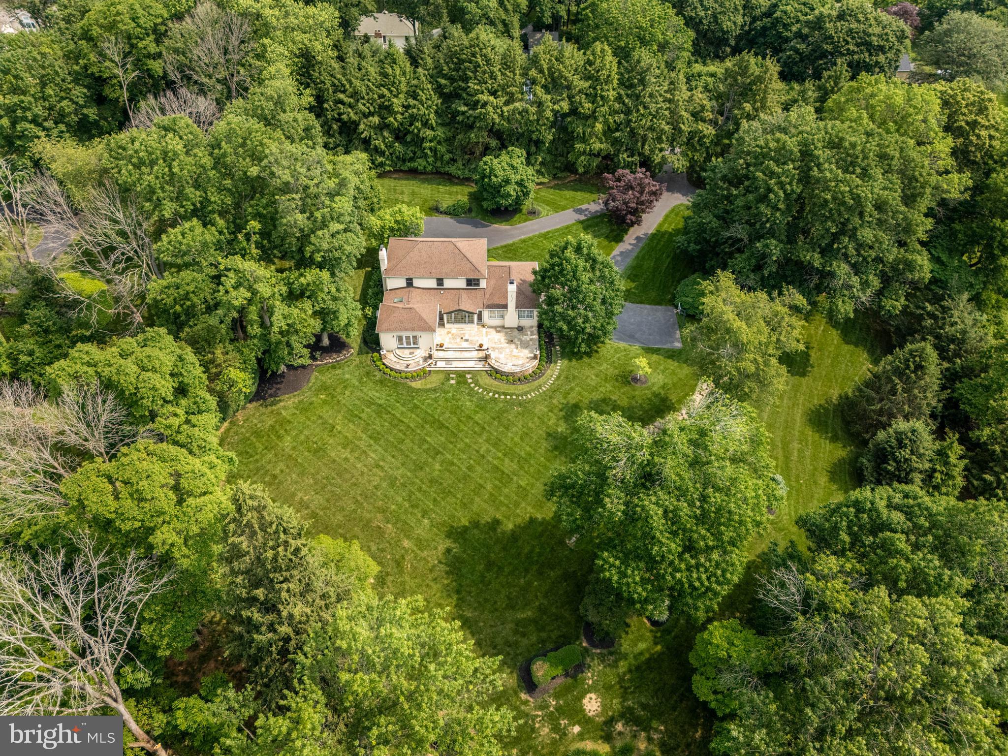 240 Church Road Devon, PA 19333 - Photo 61 of 75 an aerial view of residential house with outdoor space and trees all around