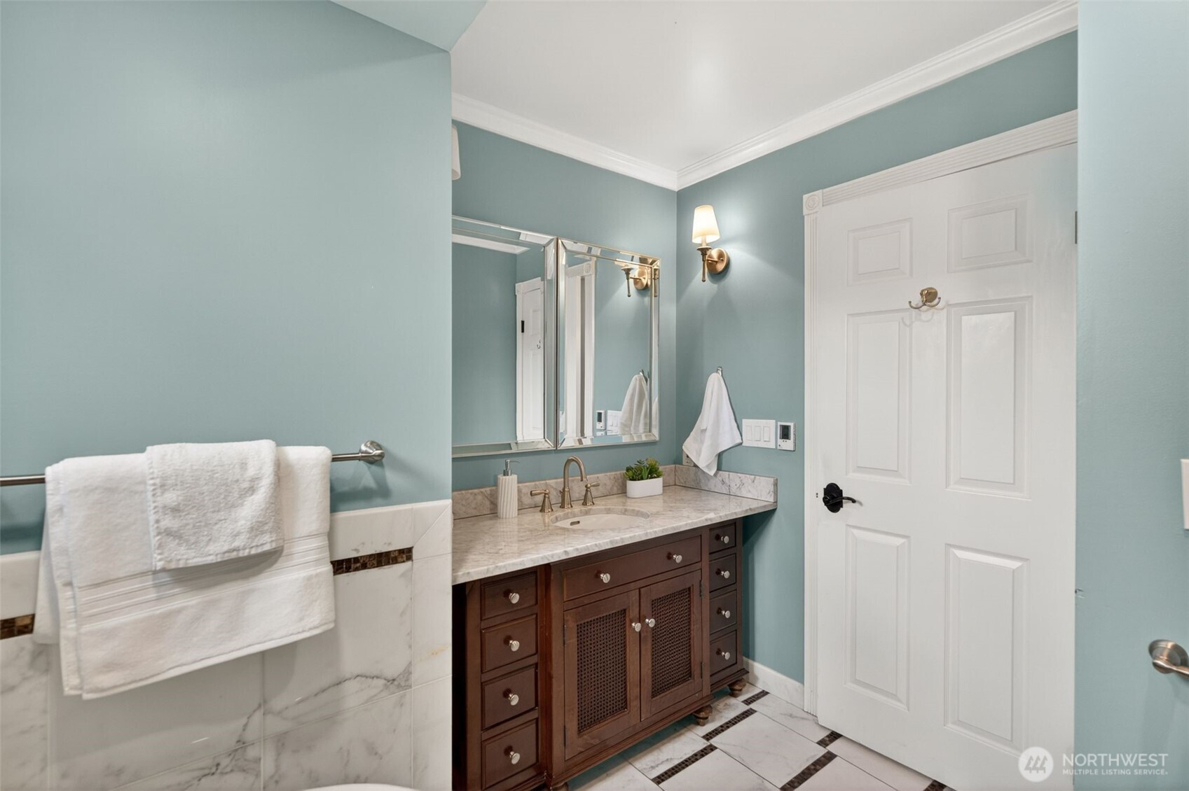 7700 California Avenue Southwest Seattle, WA 98136 - Photo 12 of 40 a bathroom with a sink vanity granite tub shower and a mirror